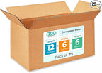 IDL Packaging - B-1266-25 Small Corrugated Shipping Boxes 12"L x 6”W x 6"H (Pack of 25) - Excellent Choice of Strong Packing Boxes for USPS, UPS, FedEx Shipping