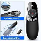 [Timer LCD Display] Wireless Presenter USB C Presentation Clicker Remote w Laser Pointer,Long Range Power Point Clicker Slide Clicker for Office Classroom Teacher
