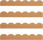 SOFPLATE 4Pcs Bulletin Bar Strip Cork Board Strips 14.6 x 2 Inch Self Adhesive Scalloped Frameless Cork Pin Notice Board for Classroom Office Home Cubicle Wall Decoration Hanging Photos Note Schedules
