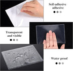 36 Pack 3" x 5" Index Card Holder Adhesive Plastic Label Holders Clear Tote Bag Labels Stickers for Organizing Storage Bins Library Card Shelves