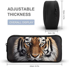 BWQJKUO Pencil Pen Case, Tiger Printed Pouch Big Capacity Pen Bag with Zipper Durable Stationary Storage Bag