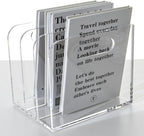AIMOLLY Clear Acrylic Organizers - 3 Vertical Compartments Acrylic Folder Organizer & File Organizer, Desk Document Storage Bins for Magazines, Binders - Multipurpose Home Office Desk Organizer
