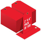 Tags 4 Less 15 Mil Waterproof Plastic Tags, Pack of 100 – 2” x 4” Heavy Duty Plastic Tags for Labeling, Outdoor Tagging, Equipment Labeling, Luggage, Valves & More (Red)
