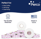 Perco Purple Reverse Print on White Bakery Labels to fit Monarch 1110 Price Gun - 16 Rolls, 17,000 Labels with Ink Roll Included
