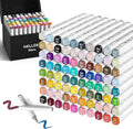 WELLOKB Alcohol Markers, 60 Dual Tip Permanent Art Markers for Coloring, Illustrations, and Sketching, Includes Case for Easy Storage, Alcohol, Based Ink Ideal for Book Painting and Card Making