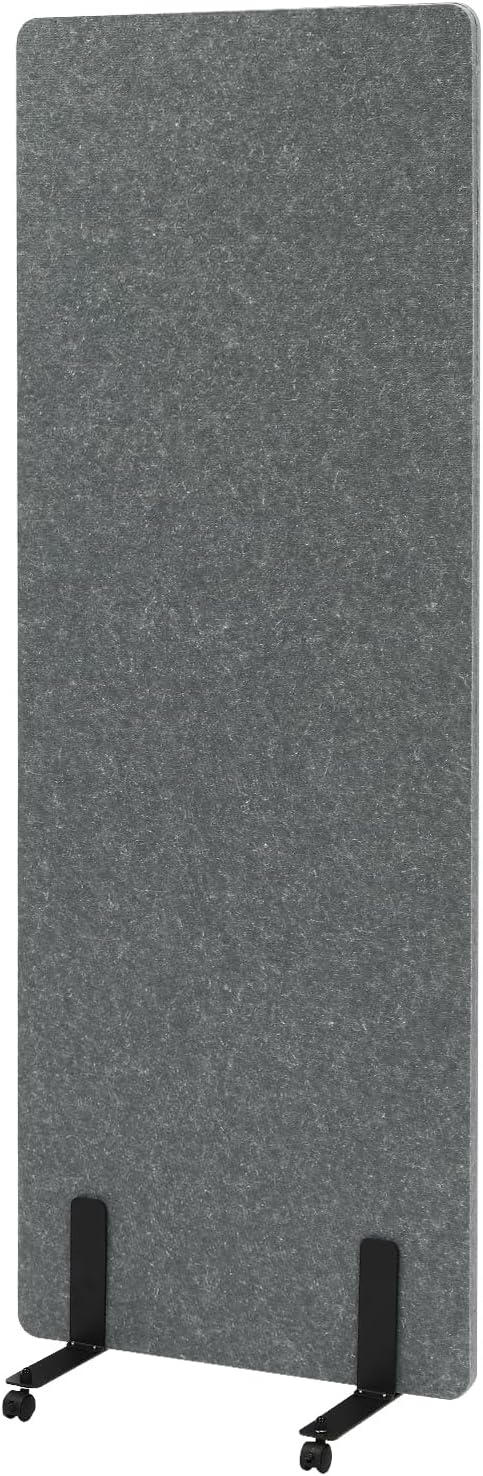 Polyester Desk Dividers, Soundproof Room Divider Office Furniture Partitions, Privacy Desk Panel with Wheels & Screwdriver, Stand Up Freestanding Desk Privacy Panel for Office Classroom(24" x 66")