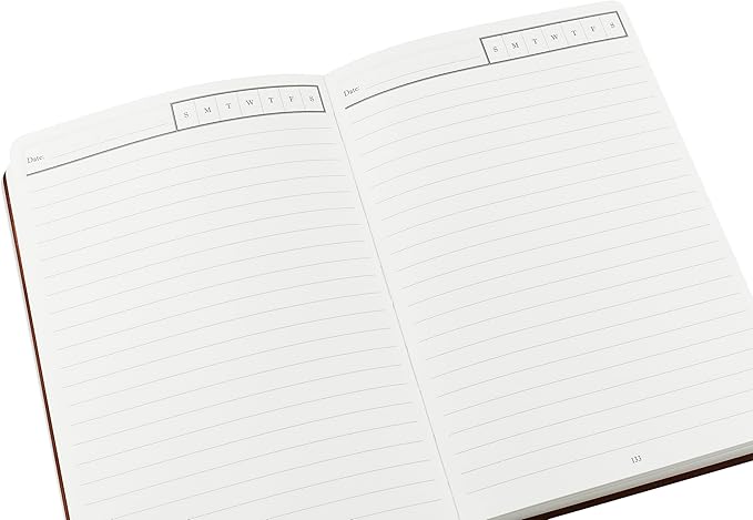 Wykeham's Executive 2026 Undated Daily Journal Planner – Customization Available (Brown, 8.5"×5.5" - Undated)