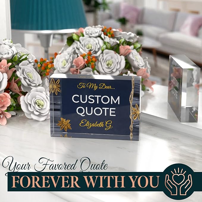Custom Acrylic Sign Personalized, Custom Desk Name Plate, 18 Styles, (4"x6"), With Gift Box, USA Made by Acryluxe. (Trenton)