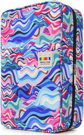 YOUSHARES Big Capacity Colored Pencil Case - 300 Slots large Pen Case Organizer with Multilayer Holder for Prismacolor Colored Pencils & Gel Pen (Wavy Blue)