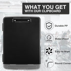 Sooez Clipboards with Storage, High Capacity Clip Boards 8.5x11 with Pen Holder, Heavy Duty Plastic Paper Organization Folder Cases, Letter / A4 Size for Nurse Teachers, School & Office Supplies