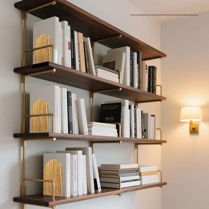 Lulonpon 2 Pieces Book Ends, Bookends, Books Stand, Metal Bookend for Shelves, Black Book Ends for School, Library, Desktop Organizer