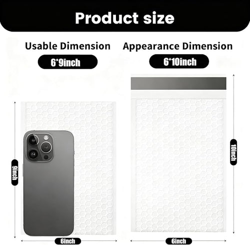 Alilmein 6×10" Inch Bubble Mailers 50 Pack Waterproof Padded Envelopes Self Seal Adhesive Shipping Bags for Mailing Cards Jewelry Makeup and Small Business Packaging
