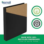 Samsill 1 Inch 3 Ring Binders, Made in USA, Economy Round Ring, Clear View Cover, 200 Sheet Capacity - for School, Home, Office - Black, 4 Pack