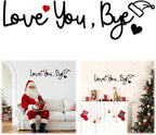 Christmas Love You Bye Wood Sign,Above Door Topper Decoration with Santa Hat,Cute Xmas Sign for Window Wall Express Love&Warm for Your Family Lover,Hallway Entryway Mantle Farmhouse Holiday Home Decor
