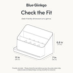 BLUE GINKGO Desk Organizer – Korean-Made Office Storage for Pens, Notes, Mail, and Supplies (White)