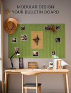 Fluxynara Large Felt Bulletin Board 48" x 36" Cork Board Alternative - 6 Pack with 40 Safe Removable Adhesive Tabs, Cork Boards for Walls Cork Board for Home Office Classroom Pin Board-Kelly Green
