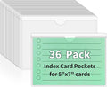 NIUBIER Storage Bin Labels, 36 Pack 5x7 Index Card Holder, Clear Adhesive Pockets, Removable Tote Labels Stickers for Packing Moving Box & Containers, Easy Peel Off