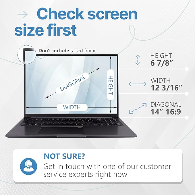 VINTEZ [2 Pack] 14 Inch 16:9 Privacy Screen for Computer Monitor and Laptop - Anti Glare Protector Film Blue Light Filter Eye Protection - Computer Screen Privacy Shield