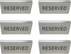 Metal Magery Reserved Table Signs Stainless Steel Metal Table Tent Sign for Resturants Bars and Weddings Pack of 6