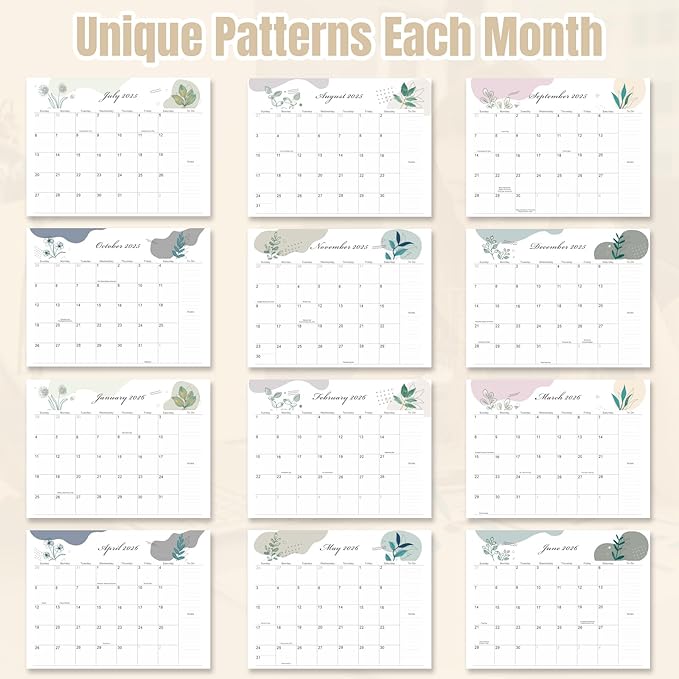 Gannyfer Large Desk Calendar 2025-2026 with Desktop Mat,22" x 17" Desktop Pad Calendar, 18 Month Table Calendar from July 2025 to Dec 2026, Office Supplies Perfect for Home School and Office - Gray