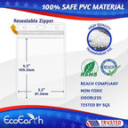EcoEarth - Vertical Card Protector w/Soft Edge - Premium Tier Sealable 3x4 Inch, 100 Pack - Waterproof ID Badge Holder - Plastic Name Tag Holder Bulk
