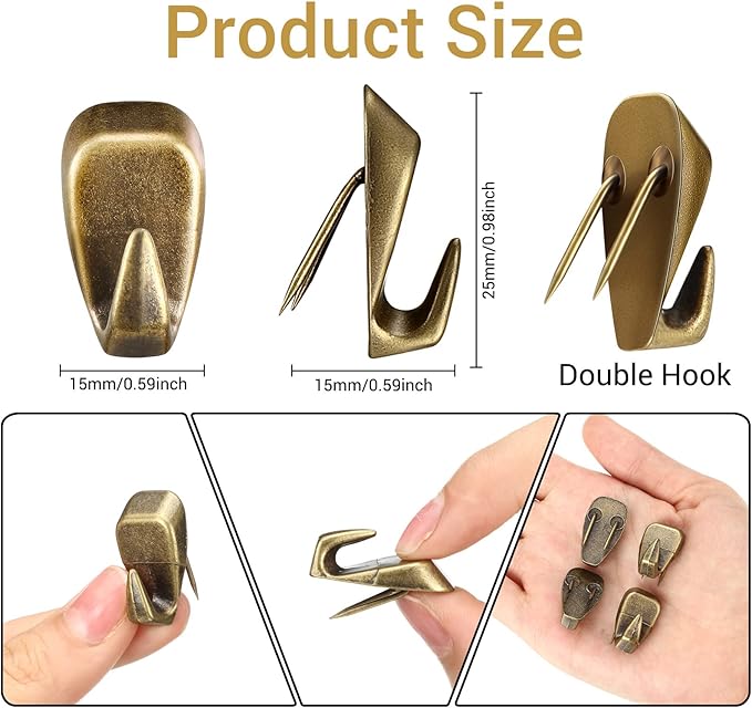 LEIFIDE Cubicle Hooks Fabric Panel Wall Hooks Cubicle Clips Picture Hangers for 40 Lbs Office Home Kitchen Room Board Hanging Supplies(Bronze,40 Pieces)