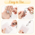 Teacher Lanyard with ID Holder Flower Cute Wooden Beaded Lanyards for ID Badge Holders Retractable Badge Reel Keys Eyeglass Chains for Women