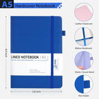 Dynta Hardcover Journal Notebooks 10 Pack A5 Lined Journals Bulk 5.8 x 8.4 Inch 160 Pages/80 Sheets 10 Colors College Ruled with Pen Loop Notebooks for Work, Writing, Note Taking
