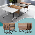 Conference Table Flip Top Mobile Conference Room Tables,Folding Conference Table with Wheels,Large Meeting Training Seminar Table Saving Space for Office Classroom(8B,47.2'')