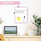 VUSIGN Small White Board Dry Erase, 14'' x 11'' Magnetic Dry Erase Board, Mini Whiteboard with Markers for Students, Fridge, Wall, Locker, Pink