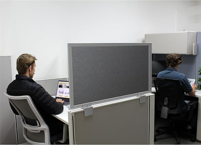 OBEX Acoustical Cubicle Privacy Screen Extender Desk Panel & Office Divider, Add Separation & Block Noise, 18" x 42", Graphite