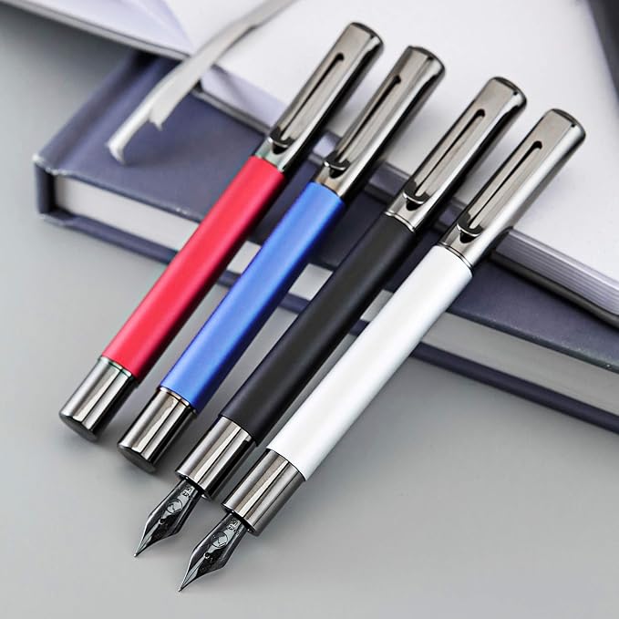 Monteverde USA Ritma Fountain Pen in Silver – Broad Nib, Bold JoWo Stainless Steel, Refillable Ink Cartridge/Converter – Ideal for Executives & Artists