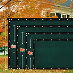 iCover 4x50ft Privacy Screen Fence, Outdoor Fencing Panels, Garden Windscreen Mesh Shade Sail Net Barrier, Include Reinforced Bindings and Brass Grommets Cable Zip Ties, Green