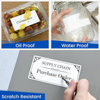 L LIKED 4" x 2" Blank Removable Labels with No Residue, Water and Oil Resistant, Use for Both Home and Office (1 Roll, 750 Labels)