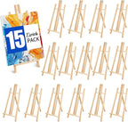 ESRICH 15pcs 17 Inch Tabletop Easels, Easel Stand for Painting,Tripod, Paint Party Easel, Kids Student Desktop Easel for Painting,Paint Easel for Canvas Paints