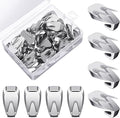 Zhengmy 30 Pcs Cubicle Hooks Fabric Panel Wall Wire Hooks Stainless Metal Cubicle Clip Pins Staple Accessories for 40 Lbs Fabric Pictures for Office Home Kitchen Supplies(Silver)