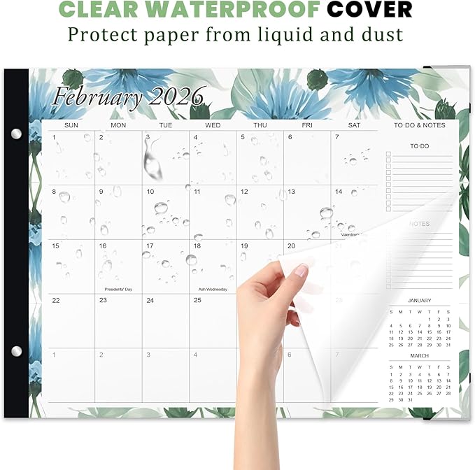Desk Calendar 2026 - Large 22x17 Monthly Calendar, 18 Month Desk Top Calendars (Jan 2026–Jun 2027) Teacher & Office Desk Calendars Organizer (white, 22 * 17)