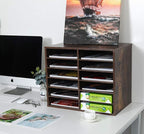 EasyPAG Wooden Literature Organizer with Adjustable Shelves, 12 Compartments Office Paper Organizer Storage 6000 Sheets Letter Size Paper, Student Mailbox for Classroom, Archaize