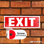 iSYFIX Exit Sign – 6 Pack 12x4 Inch – 40 mil Thick Polystyrene Plastic Sign, Laminated UV, Scratch & Fade Resistance, Waterproof, Indoor & Outdoor, Exit Signs for Exterior.