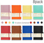 Heture 8 Pack Lined Journal Notebooks, A5 Hardcover Notebooks, 5.5 x 8.3 inch, 100GSM,160 Pages, Classic College Ruled Notebooks for Writing/Work/Travel/College (Assorted Color)