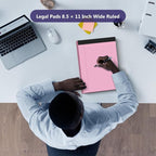 4 Pack Legal Pads 8.5 x 11 College Ruled Colored Note Pads 8.5" x 11" Lined Paper Chipboard-Backed Notepad with Micro-Perforated Notebook Paper for Office & School Supplies 50 Sheets/Pad