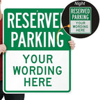 SmartSign 30 x 24 inch Custom “Reserved Parking” Metal Sign - Add Text, 80 mil Aluminum, 3M Laminated Engineer Grade Reflective Material, Green and White, Made in USA