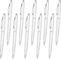 DISCOUNT PROMOS Langham Ballpoint Ink Pen - Set of 10 Writing Pens for Work - Cool Pens for Writing, Black Ink, White