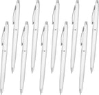 DISCOUNT PROMOS Langham Ballpoint Ink Pen - Set of 10 Writing Pens for Work - Cool Pens for Writing, Black Ink, White
