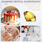 PATIKIL 8 Pcs Diamond Crystal Paperweight, 30mm / 1.18 Inch Crystal Paperweight Paper Weight for Home Office Desktop Table Decor Wedding Party Jewelry Ornaments, Yellow