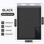 UCGOU Bubble Mailers 10.5x16 Inch Black 25 Pack Poly Padded Envelopes Large #5 Mailing Packages Opaque Packaging Postal Self Seal Adhesive Waterproof Boutique Shipping Bags for Clothes