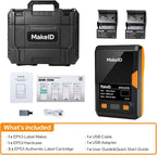 MakeID EP53 Label Maker with Hard Case, Portable Industrial 2" Print Head Bluetooth Label Printer, Mobile APP & PC Editor Compatible, 2000mAh Li-ion Battery, Come with 3 Label Cartridges for Job Sites
