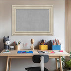 Amanti Art Silver Framed Magnetic Board 22x30 Medium Vision Board for use with Magnets, 100% Metal Sheet to Display Items as Office Decor or for Home Organization in mudroom, Kitchen or Kids Room