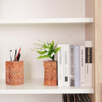 Decorative Roman Column Book Ends & Vase - Heavy Duty Marble Book Ends for Heavy Books, Vintage Home Office Decor, Dual Use as Flower Vase, Natural Stone Bookends for Shelves (2PC, Red)