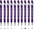 CRME Bulk Custom Pens Personalized Customized Engraved Writing Pen with Name Logo Soft Grip Ball Point Pen for Men Women Smooth Writing Black Ink for Coworkers Nurse Office Supplies Purple
